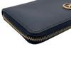Used Michael Kors Purse / Zip Around Zip Around long walletPurse Navy/gold leather Women