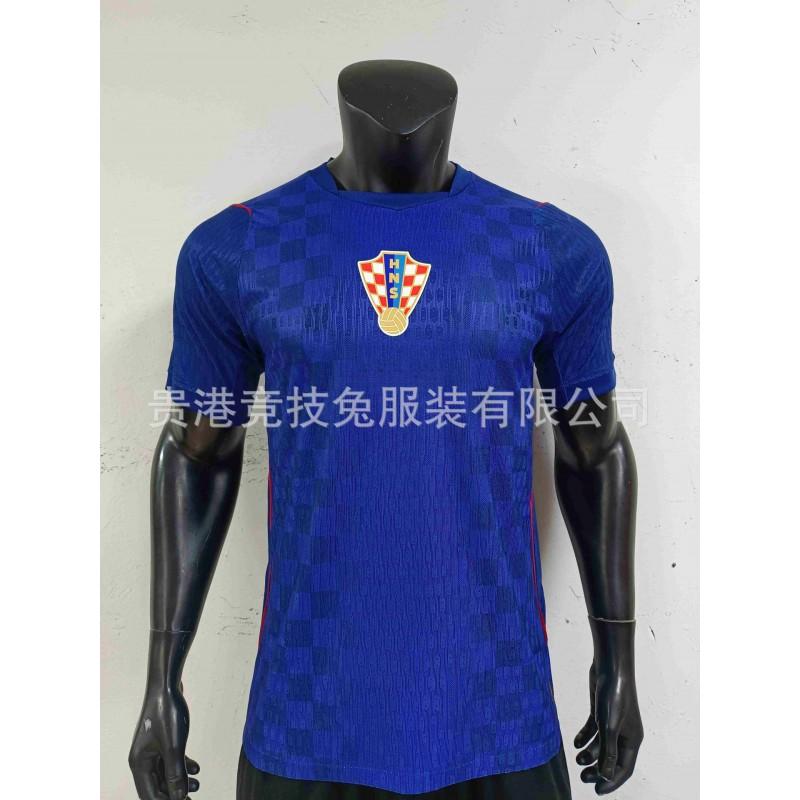 2425 Italy Home Thai Jersey Blue Background Olive Pattern Chiesa Short-sleeved Ice-sensitive Quick-drying
