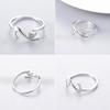 Adjustable Open Rings for Women Lovely Cat Long Tail Finger Rings Knitting Crocheting Joint Rings Jewelry Accessories
