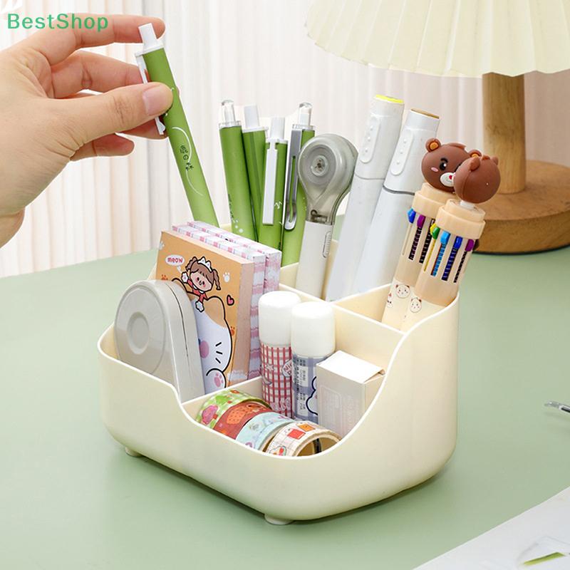 5-grid Large Capacity Pen Holder Multifunctional Makeup Brush Holder High Quality Plastic Desktop Organizer Storage Bucket