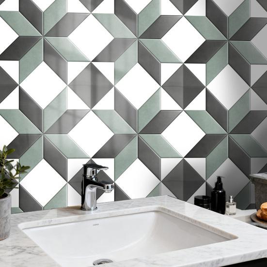 2 Pcs Peel And Stick Wall Tile Self-Adhesive Wall Tiles Waterproof PVC Decorative Tile Stickers for Kitchen Backsplash Bathroom