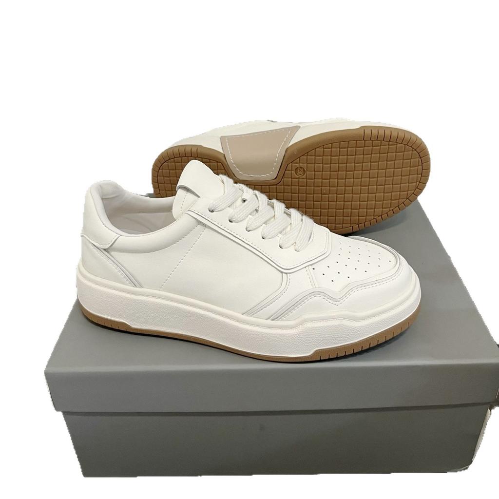 2025 autumn new platform white shoes women's popular lace-up versatile sports fashion minimalist casual board shoes tide