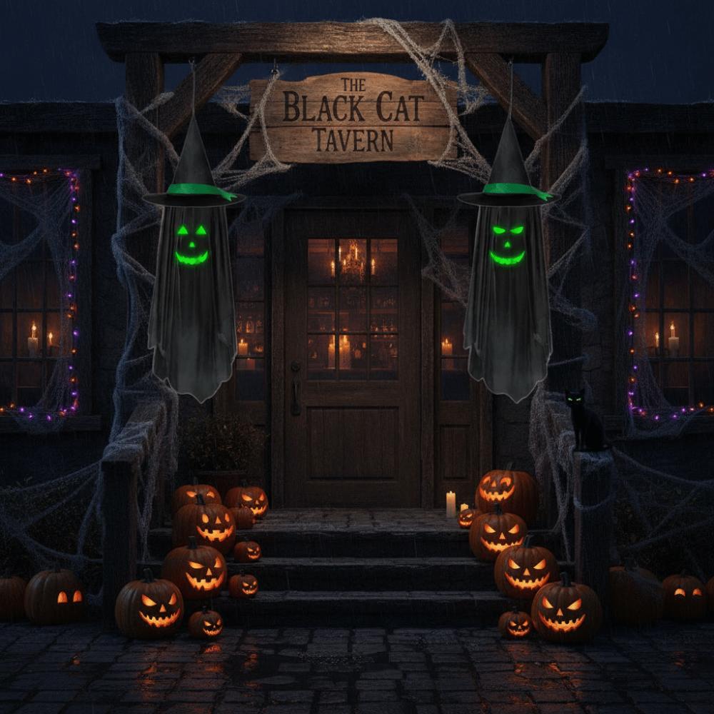 Spooky Halloween Wizard's Hat Ghost No Power Required Ghost Pendant  Scene Atmosphere Layout