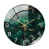 CC127-142 Luxurious Round Marble Wall Clock, 3D Creative Acrylic Design for Home Decor