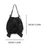 Women Simple Shoulder Bag Large Capacity Bow Daily Tote Handbag Solid Color Casual Backpack Ladies Travel Backpack