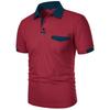 Nuova Polo da Golf da Uomo a Maniche Corte Color Block Traspirante Maglietta Sportiva Yasheng