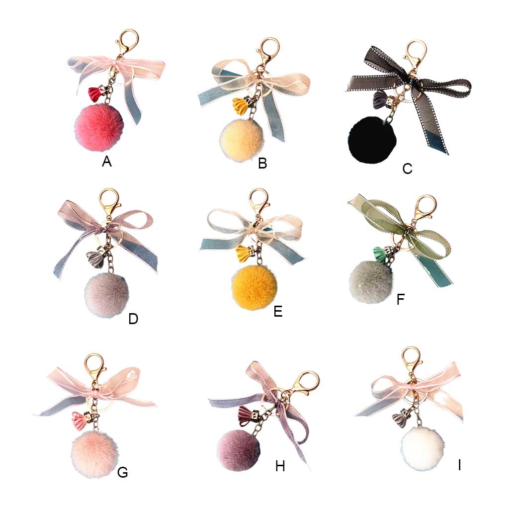 Keychain Modern Fashion Tousy Auto Key Ring Portable Simple Bag Pendant Artificial Fur Buckle Women Party Birthday Gifts