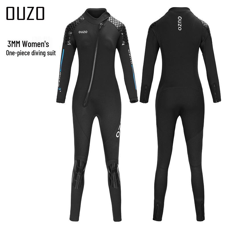

Гидрокостюм унисекс с длинными рукавами OUZO 3 мм: Толстый, Теплый Цельный Костюм для Зимнего Дайвинга, Серфинга, Снорклинга. XS