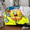 1Pc Spongebob Friends Adventure Flannel Blanket, Soft And Comfortable, Casual Warm, Camping Travel, Christmas, Halloween Xmas Gift. G1176