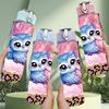 1PC Owl Sleep Soft Pastel Background 750ml Color Plastic Sports Water Bottle Leakproof Flip Straw Lid Suitable for Sports Office Home Use