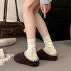 Fleece Warm Birkenstocks Wear Half a Pack of Cotton Slippers Thick-soled Fluffy Bag Head Slippers Women's Season