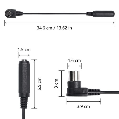CERRXIAN 90 Elbow MIDI Cable, 5-Pin DIN Male to Monopris 6.35 mm (1/4 inch) TRS Stereo Audio Cable for MIDI Keyboards, Synthesizers, Organs, Electric