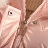 Girls Down Coats Children Thickened Fur Collar Hooded Jackets Kids Plush Velvet Warm Hooded Outerwear Toddler Parkas