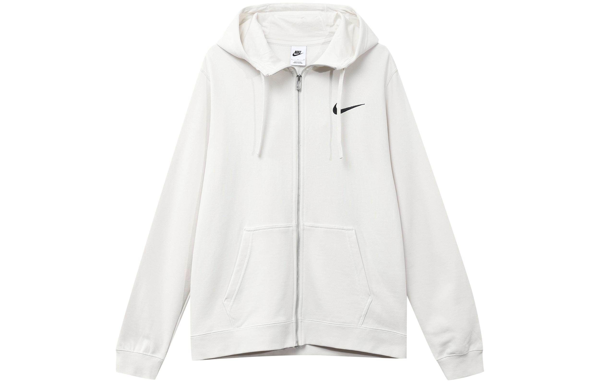 Nike Sweatshirts Men s White Hooded Moderate Cardigan FJ1320-030 S