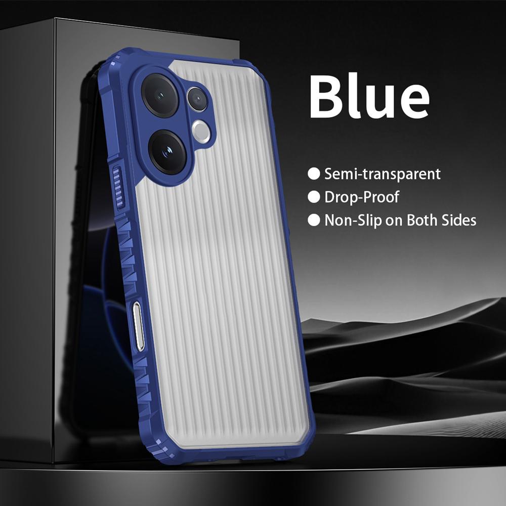 KEYSION Heavy Duty Shockproof Phone Case for VIVO V60 Soft Silicone+PC Translucent Matte Back Cover for VIVO V60 5G