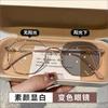 Women'S Metal Photochromic Glasses Frame, Uv‑Protection Spectacles, Supports Prescription & Plain Lenses