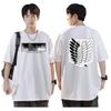 Patterned Printed T-shirt with "Attack On Titan" Cartoon Design - Pure Cotton Men and Women Trendy and Versatile for the Street