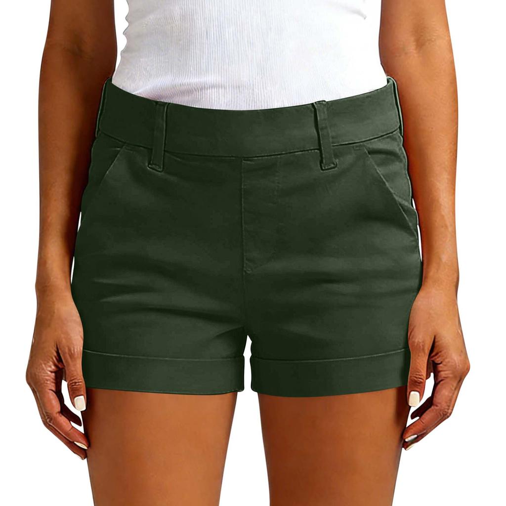 Women's Fashionable Casual -Color Shorts With Pockets