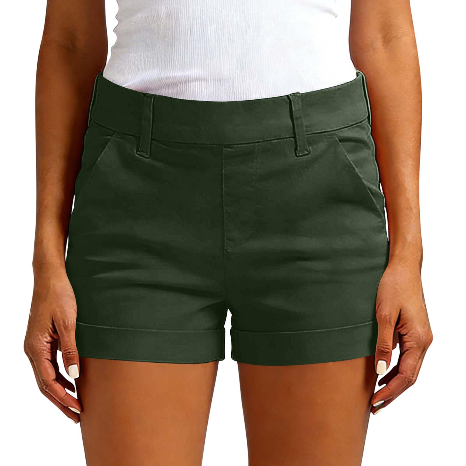 

Women s Fashionable Casual -Color Shorts With Pockets S