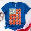 Floral 4th Of July Shirt Gift For Flower Lover Hibiscus American Flag Tee Patriotic Summer Unisex Usa Independence Day Vintage