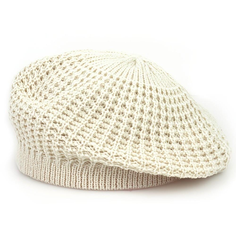Тонкая беретка Шляпа Вязаная кепка художника Новая французская шляпа художника бежевый