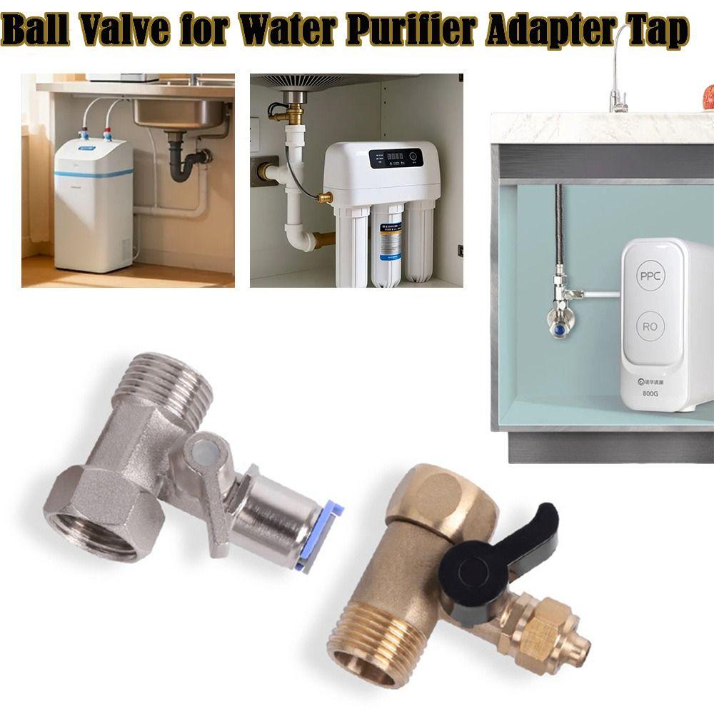 Brass Quick Insert Three Way Valve Alloy Angle Valve Adapter Water Outlet Adapter Water Purifier