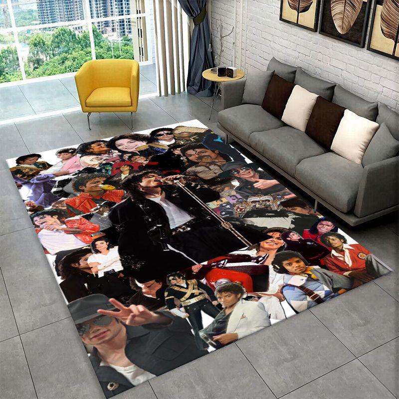 Tappeto Antiscivolo Retro MJ Michael Jackson King of Pop per Soggiorno, Camera da Letto, Sala Giochi, Tappetino per Pavimento Tappeto Decorazione per la Casa Stanza