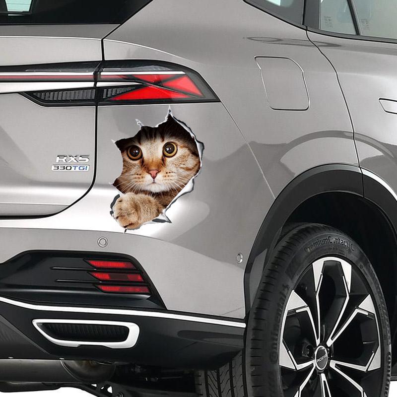 Autocolant auto 1 buc Autocolant auto 3D stereo animal Autocolant creativ pisică câine pentru geamurile mașinii Decaluri auto drăguțe Ornament auto de uz casnic