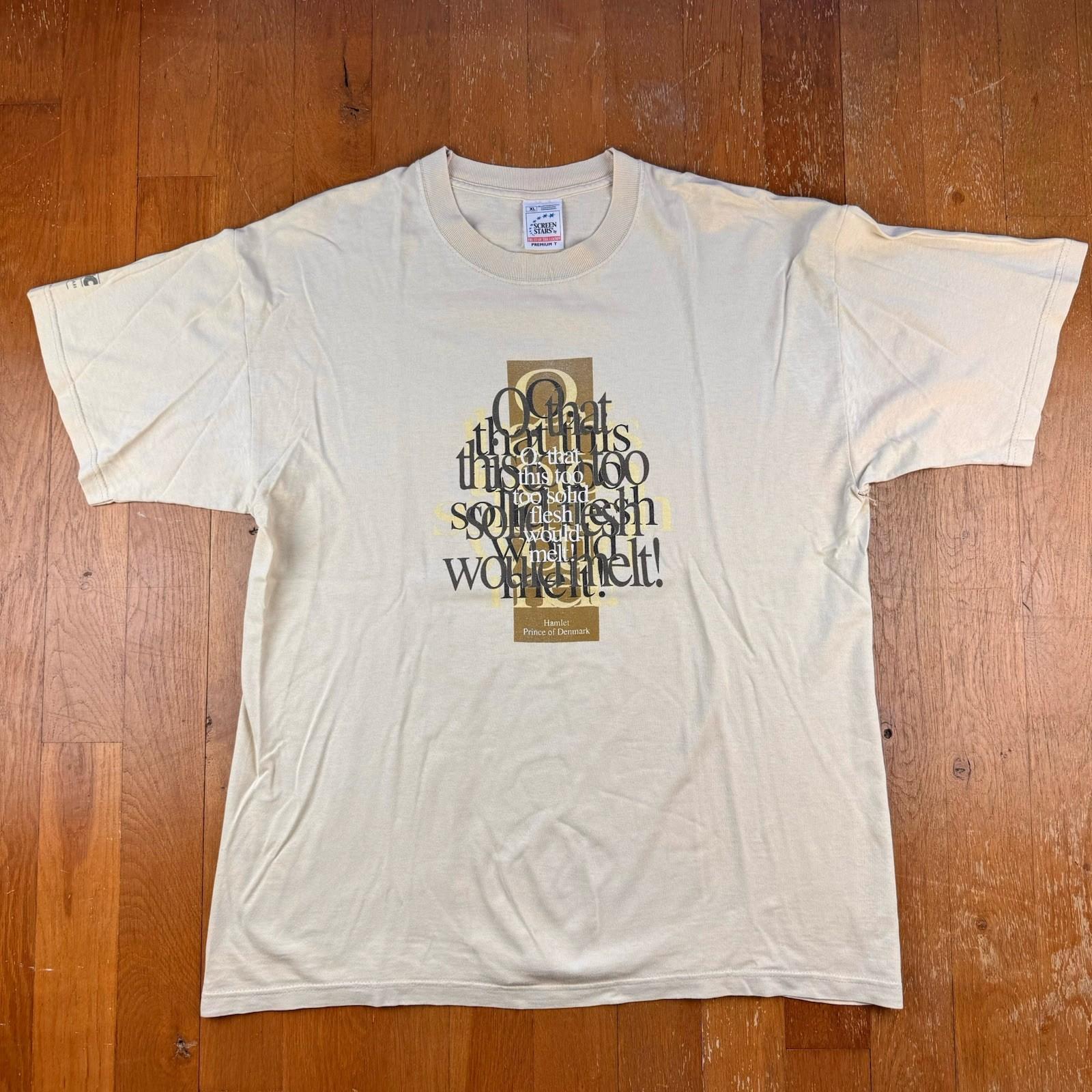 Vintage Royal Shakespeare Company Hamlet Theatre T Shirt Screen Stars T Shirt XL S