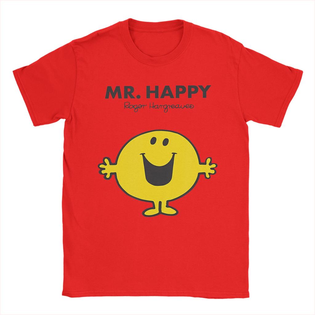 Mr Men Little Miss Mr. Glückliche Niedliche Lustige Glückliche T-Shirts Einzigartige Reine Baumwolle T-Shirts Rundhals Kurzarm T-Shirts 4XL 5XL Kleidung