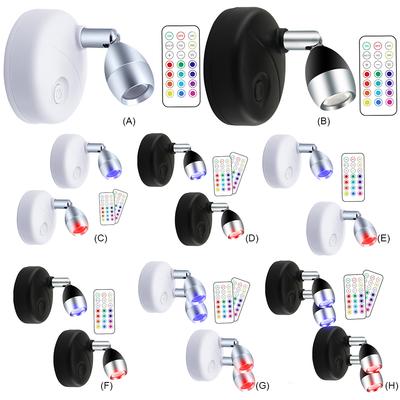 13 Colours Wall Sconces Lamp Remote Control RGB Night Light with Box Angle Adjustable for Bedroom Bedside for Living Room Closet