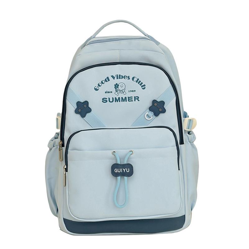 Letter Pattern College Fashion Backpack With Padded Straps For School And Travel
