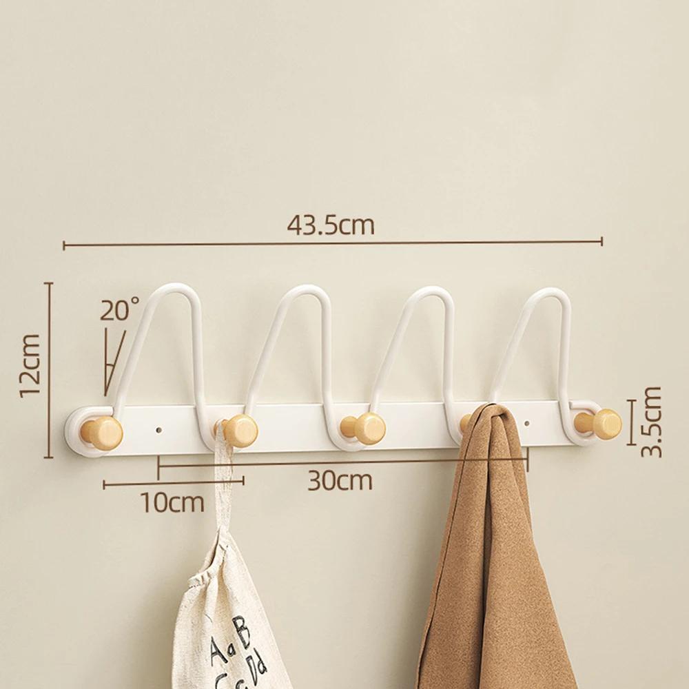 Modern Minimalist Iron Wall Hat Hooks Coat Hanger for Bedroom Entryway Multi-Functional Storage Rack with Strong Load Bearing
