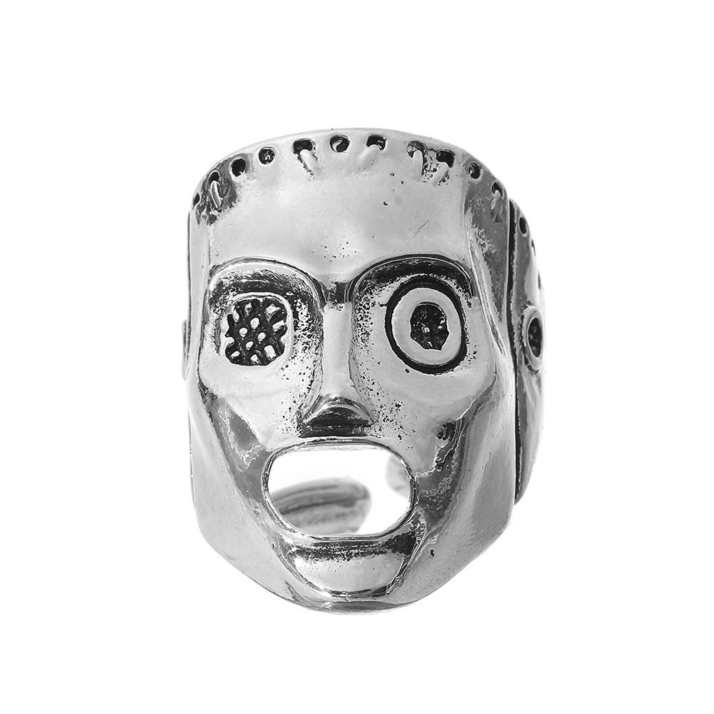 Boutique New Retro Simple New Punk Hip-hop Skull Personality Men's Open Ring Robot Ghost Head Jewelry