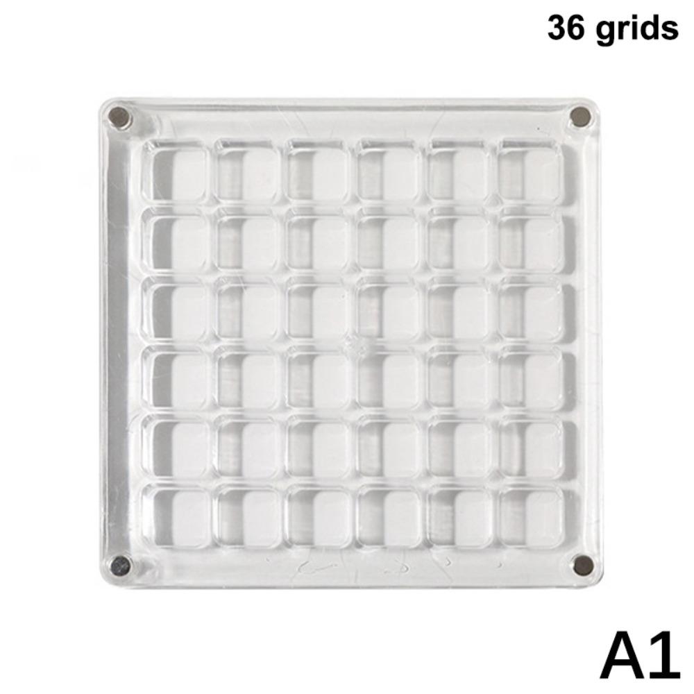 

New 36/64/100 Grids Storage Box Transparent Acrylic Organizer Box Square Shape Collection Box Gold Bean Storage