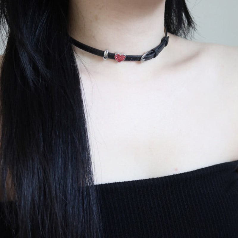 821WEBSERVICE I LOVE 2way Choker (black)