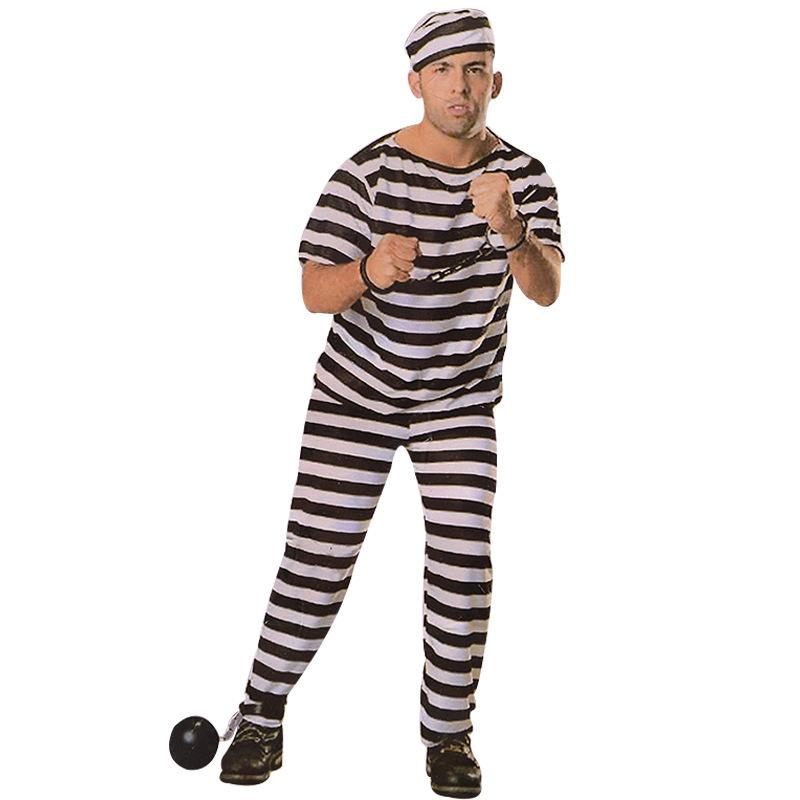 Anime Adult Kid Prison Uniform Cosplay Wardrobe Set Masquerade Party Halloween Performance Stage Costume For Adult Kid