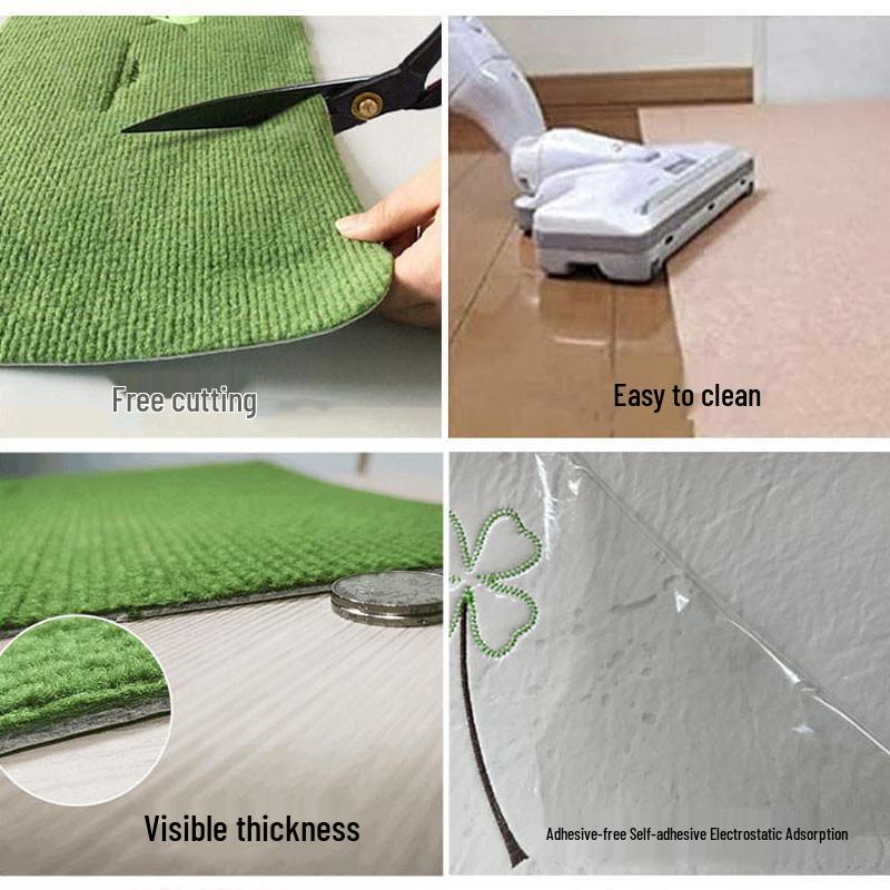 Luminous Self-Adhesive Stair Tread Mats - Splicable, Glue-Free, Solid Wood Protection Carpets