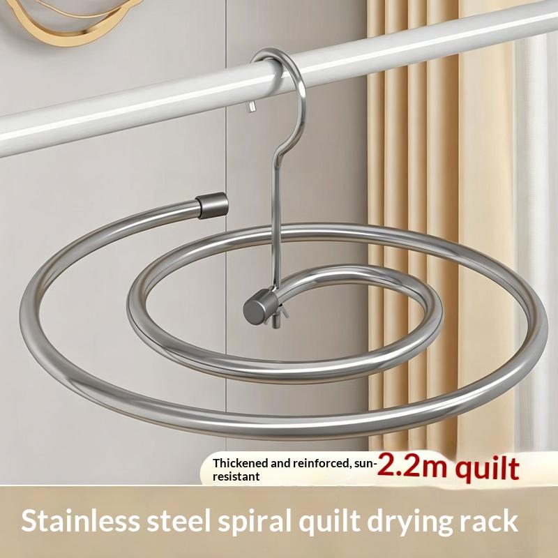 Quilt Drying Artifact Spiral Clothes Drying Rack Balcony Household Large Round Rotating Hanging Cooling Bed Sheets Quilt Cover
