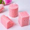 Embossed LOVE Letters Cylinder Cube Candle Mold DIY Valentine's Day Ornaments Making Heart Square Round Soap Craft Molds Home De