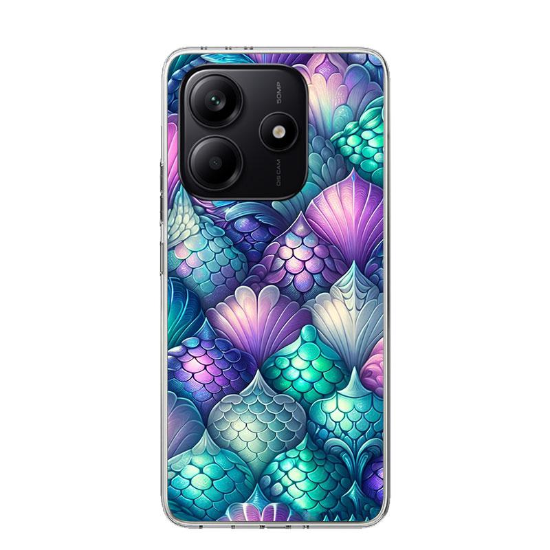 Fish Scale Pattern Mermaid Phone Case For Xiaomi Redmi Note 15 14 13 12S 12 Pro Plus 11S 11E 11 11T 10S 10 Art Soft Pattern Cove