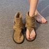 Retro Western Cowboy Toe Post Flat Sandals - 2026 Summer Open Toe Casual Boots
