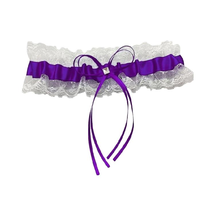 Elegant Rose Flower Garter with Bowknot Adjustable Lace Leg Band for Women Holiday Wedding Dress Outfits