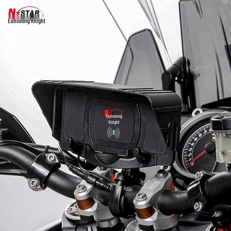 Motorcycle-Compatible Mecha Enxing Knight Mobile Holder & Wireless Charging Cable Set