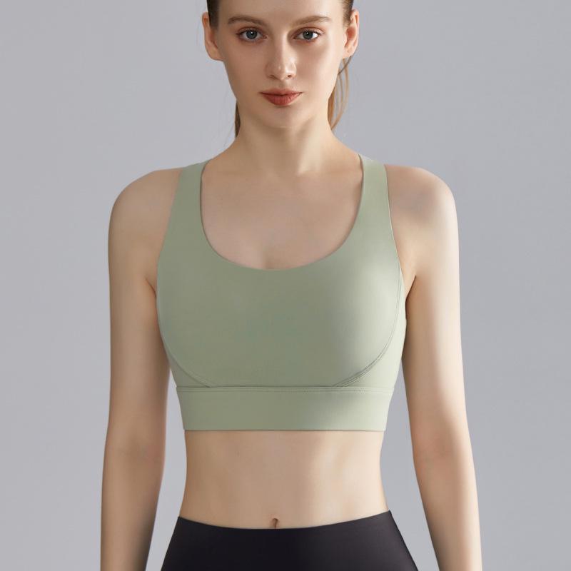 

LAHN Women s Shockproof Sports Bra - Fixed Cup, Slim Design, Mesh Back, Ideal for Yoga & Running. Extra Large