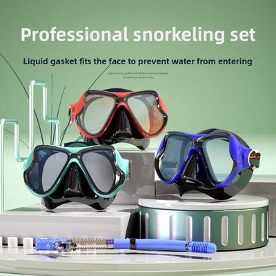 Diving Goggles Snorkeling Liquid Diving Mask Full Dry Snorkel Set Tempered Glass Mask