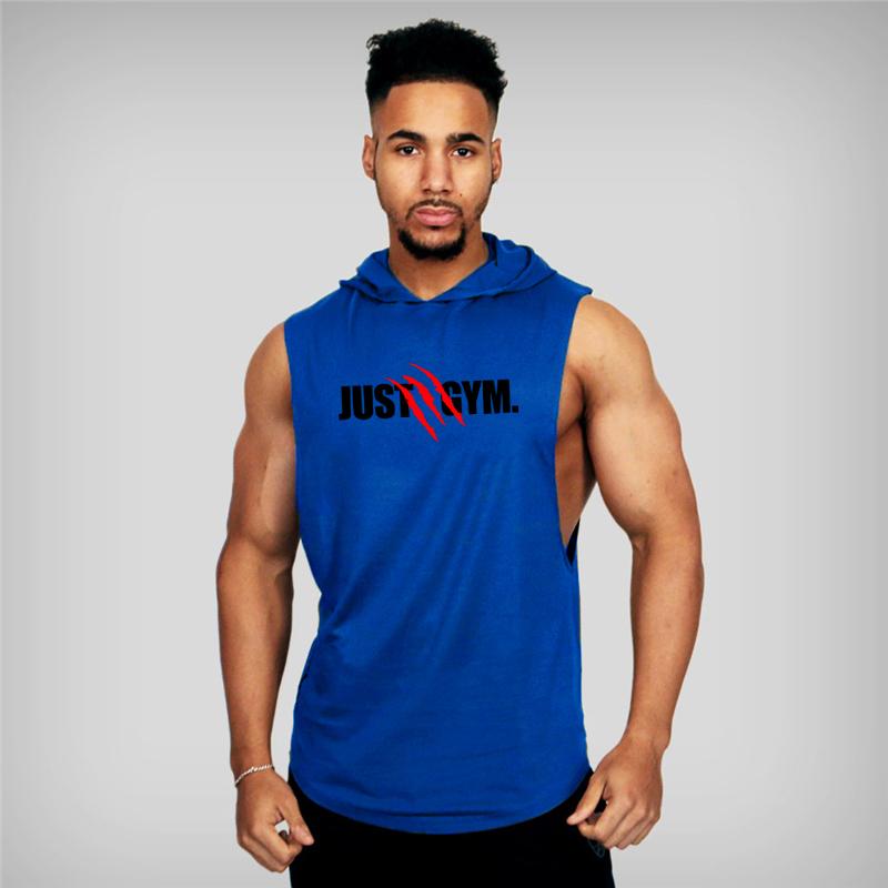 Muscleguys Muscle Guys Brand Mens Gym Stringer  Tank Top Fitness Hoodies Men Sleeveless Shirt Bodybuilding Hooded Sweatshirts Singlets Vest