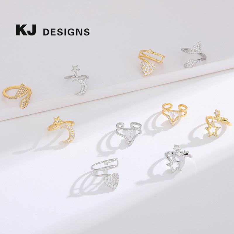 Kenjie Gold-Plated Copper Zircon Women's Adjustable Ring - Stylish Autumn/Winter Design