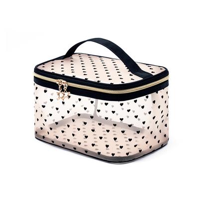 1PCS 5PCS Love Makeup Bags Mesh Cosmetic Bag Portable Travel Zipper Pouches For Home Office Accessories Cosmet Bag New