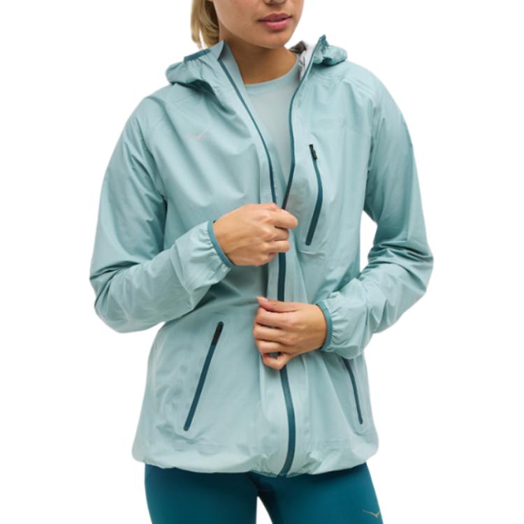 HOKA ONE ONE Hooded Zip-Up Long Sleeve Jacket Women jackets Blue 1156100-DZY